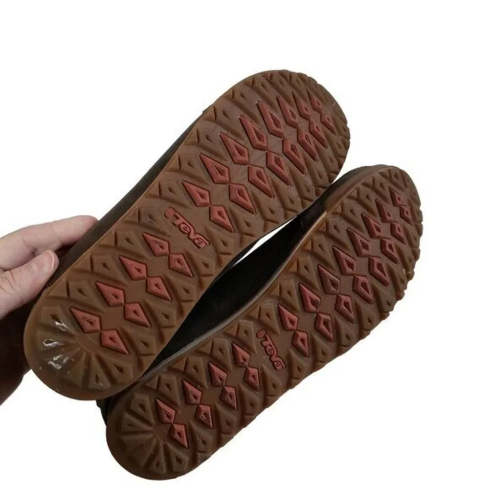 Teva Haley Brown Leather Loafers Womens Shoes Size‎ 8 Pre-Owned